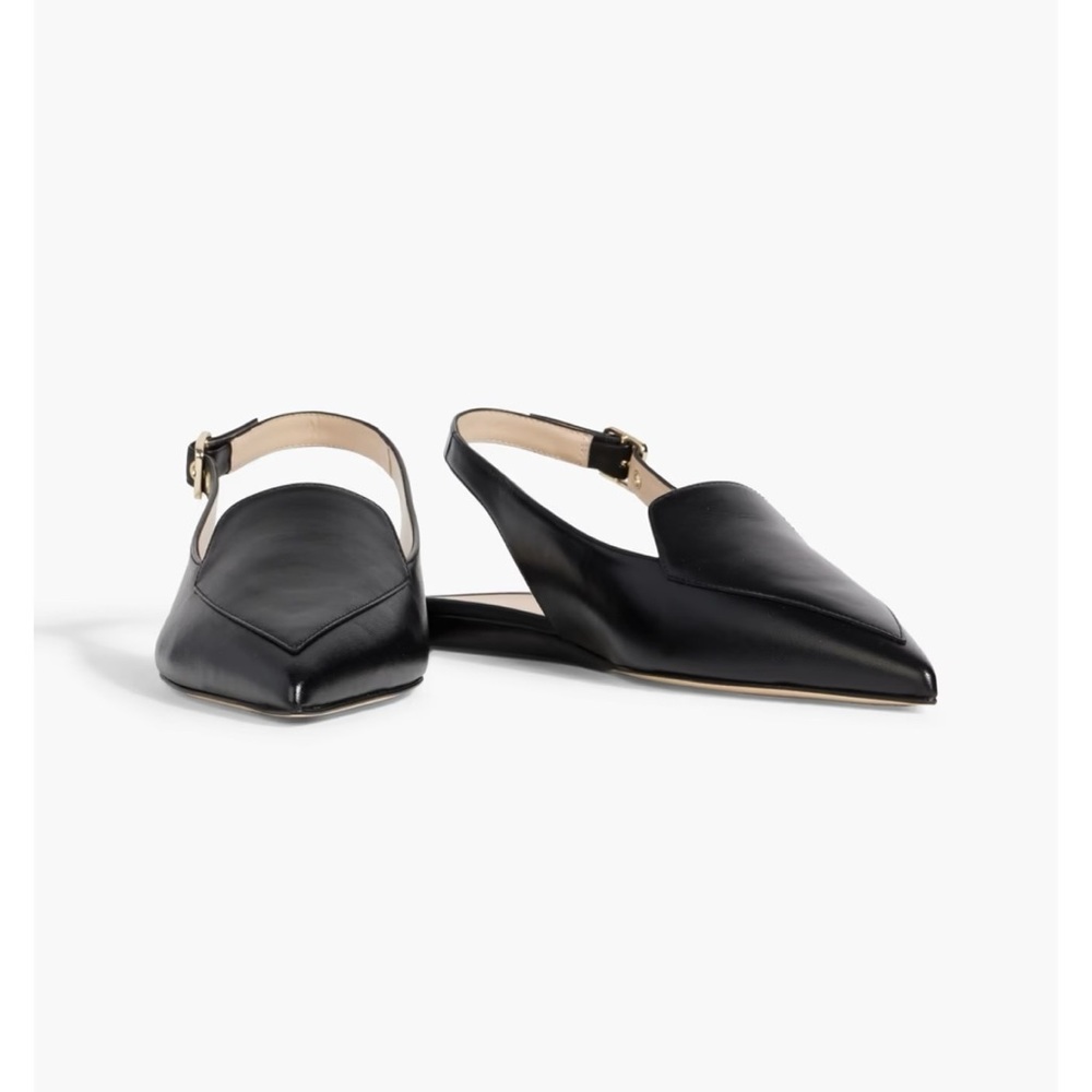 New Stuart Weitzman Ryder Slingback Flat Black Sz 8.5 - Picture 2 of 14